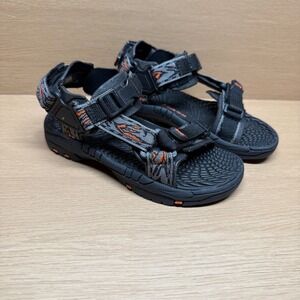 Bass Kyle Kids Sandals Size 1M Black Orange Grey Strappy Sport Hiking Outdoor